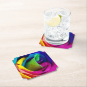 レインボーバラフローラルコースター ペーパーコースター (インサイチュ)