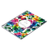 レインボーバラブラック&ホワイトフローラズ ノートブック (左側)