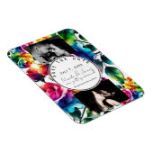 レインボーバラブラック&ホワイトフローラ保存日 マグネット (右側)