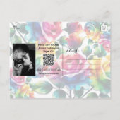 レインボーバラブラック&ホワイトフローラ保存日 案内ポストカード (裏面)