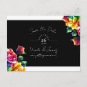 レインボーバラブラック&ホワイトフローラ保存日 案内ポストカード (正面)