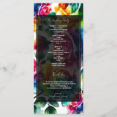 レインボーバラブラック&ホワイトフローラ結婚式 プログラム (裏面)