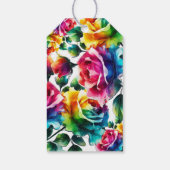 レインボーバラブラック&ホワイト鮮やかフローラ結婚ズ ギフトタグ (裏面)