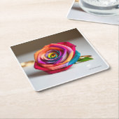 レインボーバラリング スクエアペーパーコースター (アングル)