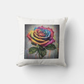 レインボーバラ枕 クッション (正面)