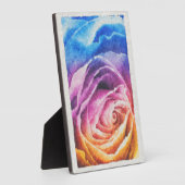 レインボーバラ水彩 フォトプラーク (側面)