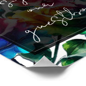 レインボーバラ結婚ズフローラのサイン私たちのゲストブック ポスター (角)