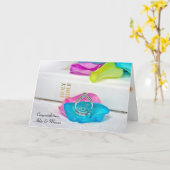 レインボーバラ花びらとリングとバイブル カード (黄色い花)