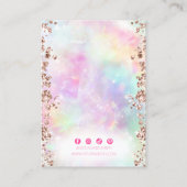 レインボーバラ金ゴールドホログラフィックジュエリーディスプレイ 名刺 (裏面)