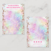 レインボーバラ金ゴールドホログラフィックジュエリーディスプレイ 名刺 (正面/裏面)