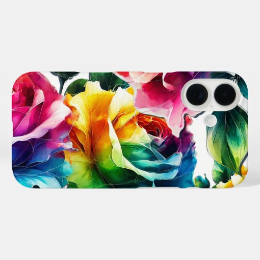 レインボーバラ鮮やかカラフルフローラ Case-Mate iPhoneケース (裏面 (横))