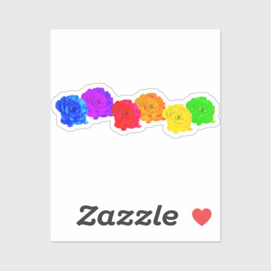 レインボーバラ シール (シート)