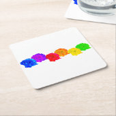 レインボーバラ スクエアペーパーコースター (アングル)