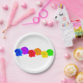 レインボーバラ ペーパープレート (パーティー)