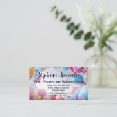 レインボーバルーンアーチアーティストバースデーパーティープランナー 名刺 (スタンド正面)