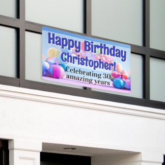 レインボーバルーンアーチカスタムハッピーバースデーパーティー 横断幕