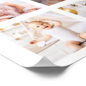 レインボーバルーン誕生日フォトマイルストーンサイン ポスター (角)