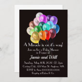 レインボーバルーン赤ちゃんシャワー招待状 招待状 (正面/裏面)