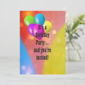 レインボーバルーン《写真》ぼけ味招待状 招待状 (スタンド正面)