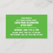 レインボーバルーン、LGBTQプライドパーティー招待状カード エンクロージャーカード (裏面)