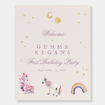 レインボーバルーンUnicornピンク誕生日へようこそ