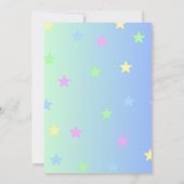 レインボーバルーンUnicornピンク誕生日パーティーガール 招待状 (裏面)