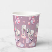 レインボーバルーンUnicornピンク誕生日パーティーガール 紙コップ (右)