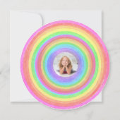 レインボーバレリナ2ガーリー光ユニコーン誕生日 招待状 (裏面)