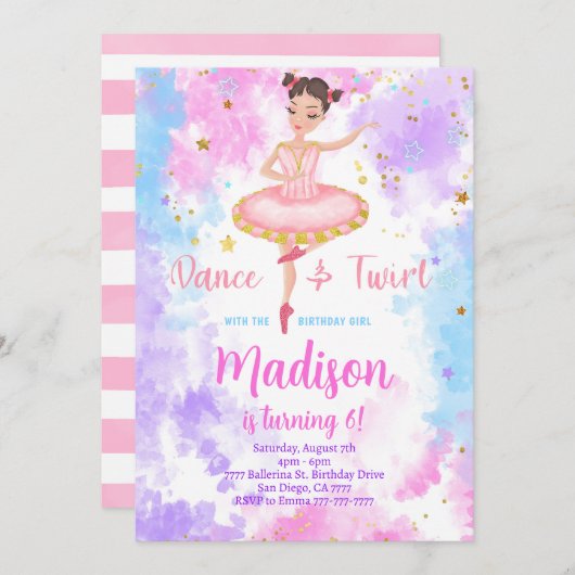 レインボーバレリーナの招待状 招待状 (正面/裏面)