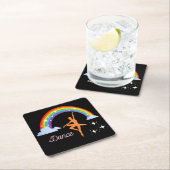 レインボーバレリーナダンス スクエアペーパーコースター (インサイチュ)