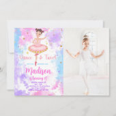 レインボーバレリーナフォト招待状 招待状 (正面)
