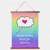 レインボーバレンタインタペストリー 吊り下げ型タペストリー (正面)