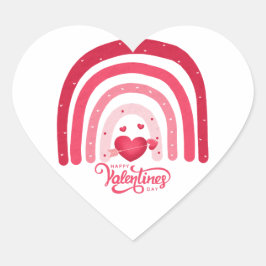 レインボーバレンタインデー ハートシール