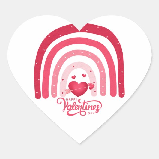 レインボーバレンタインデー ハートシール (正面)