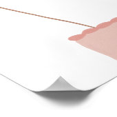 レインボーバンティング&ケーキ誕生日パーティーウェルカムサイン ポスター (角)