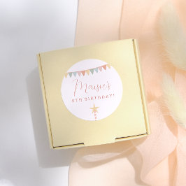 レインボーバンティング&スターキャンドルバースデーパーティー ラウンドシール