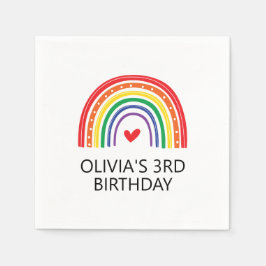 レインボーバースデーパーティーのナプキン スタンダードカクテルナプキン