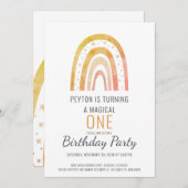 レインボーバースデーパーティーへの招待を1回切る 招待状 (正面/裏面)