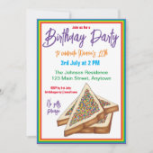 レインボーバースデーパーティーオーストラリア妖精ブレッドフード 招待状 (正面)