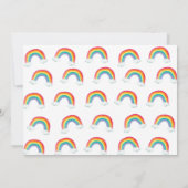 レインボーバースデーパーティークラウドウォーターカラーガール 招待状 (裏面)