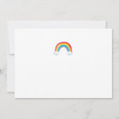 レインボーバースデーパーティークラウドウォーター色の女の子 招待状 (裏面)