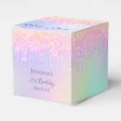 レインボーバースデーパーティーグリッターバラ金ゴールド感謝していユー フェイバーボックス (正面サイド)