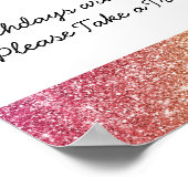 レインボーバースデーパーティーサイン ポスター (角)