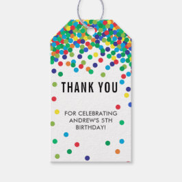 レインボーバースデーパーティーサンキューメッセージカード ギフトタグ