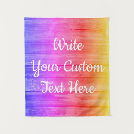 レインボーバースデーパーティー写真ブース背景プロップ タペストリー (正面)