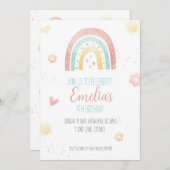 レインボーバースデーパーティー招待状 招待状 (正面/裏面)