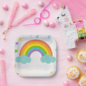 レインボーバースデーパーティー ペーパープレート (パーティー)