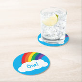 レインボーバースデーパーティー ラウンドペーパーコースター (インサイチュ)