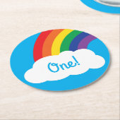 レインボーバースデーパーティー ラウンドペーパーコースター (アングル)
