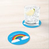 レインボーバースデーパーティー ラウンドペーパーコースター (インサイチュ)